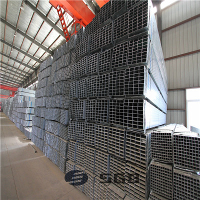 2mm thickness wall 6m length 60*60mm 80x80mm rectangular pre-galvanized steel pipe