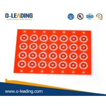 2layer rigid PCB with red soldermask and ultra thin board thickness 0.15mm