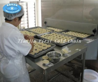 Quick Freezing Equipment IQF Pizza congelada o tarta de huevo para masa