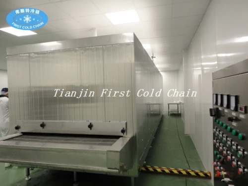 China IQF Quick Freezing para alimentos congelados con estructura completa de acero inoxidable