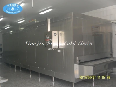 China IQF Quick Freezing para alimentos congelados con estructura completa de acero inoxidable