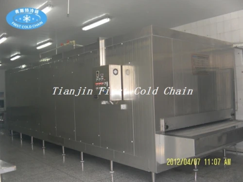 China IQF Quick Freezing para alimentos congelados con estructura completa de acero inoxidable
