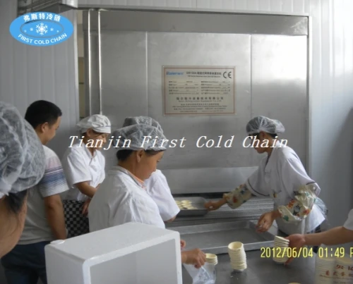 China IQF Quick Freezing para alimentos congelados con estructura completa de acero inoxidable
