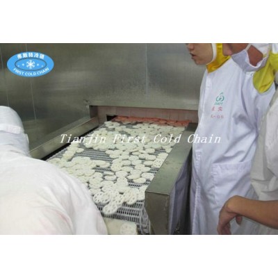 China Double Spiral  Freezer 2000kg/h  for Frozen Meat with stainless steel belt