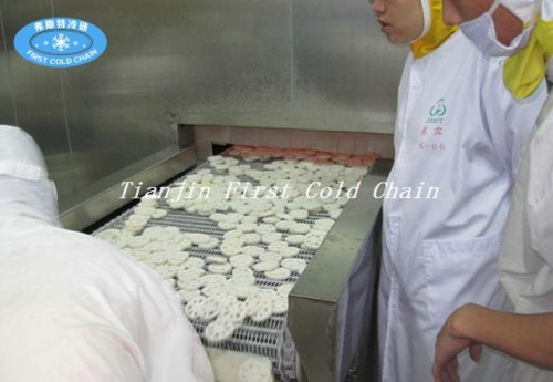 China Double Spiral  Freezer 2000kg/h  for Frozen Meat with stainless steel belt