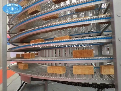 Equipo de panadería Pan tostado espiral torre de enfriamiento, transportador de enfriamiento espiral