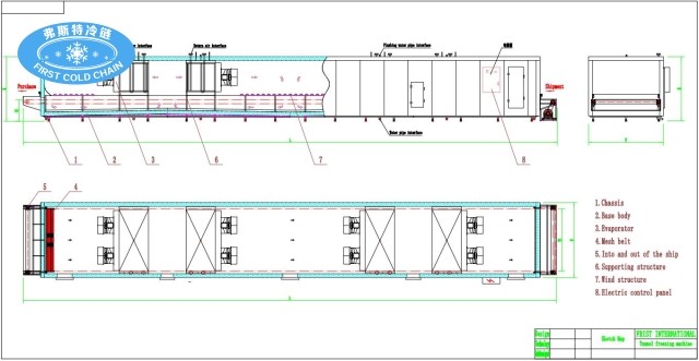 IQF tunnel freezer drawing 