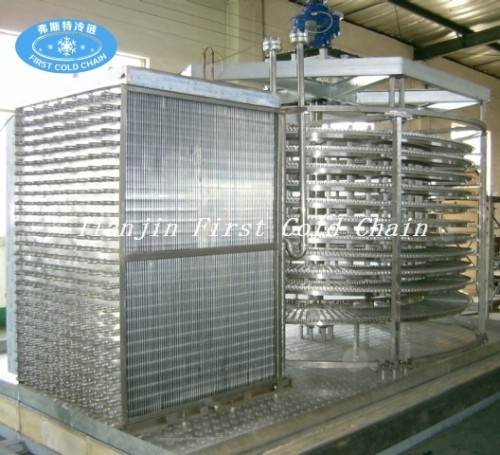 China full automatic Spiral Freezer 500kg/h For Dumplings