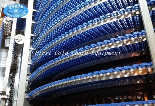 Double spirale de la Chine 3000kg / h de congélation rapide avec la ceinture en matière plastique pour pâtissier