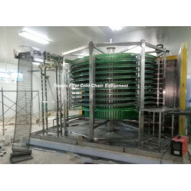 China Double Spiral  Freezer 2000kg/h  for Frozen Meat with stainless steel belt