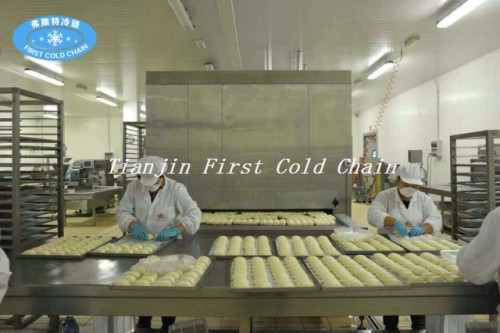 China Congelador de túneles de 1000 kg / h de inteligencia rentable para mariscos y pastas congelados