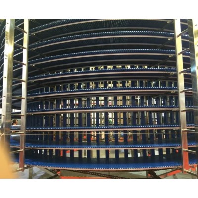 China Spiral Quick Freezing 1000kg/h with Plastic Material belt for bakery