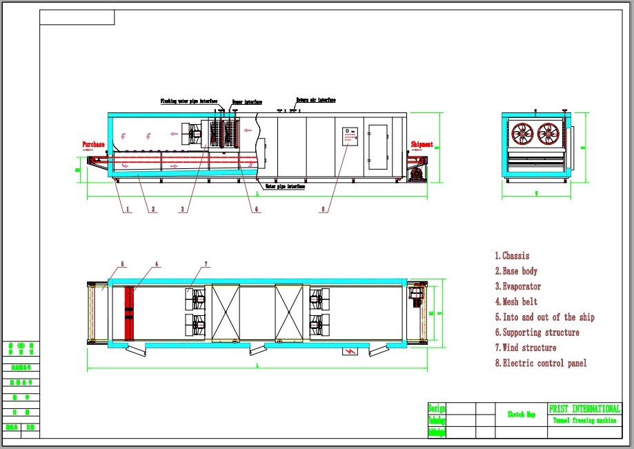 tunnel freezer drawing 