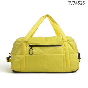 Simple Design Nylon Yellow Travel Tote Sports Duffel Bag