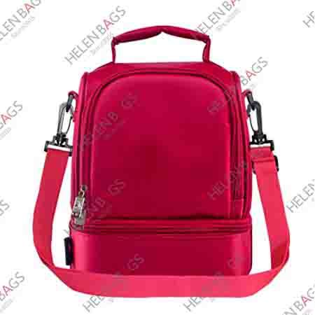 Custom Red Color Thermal Cool Big Lunch  Carry Cooler Bag