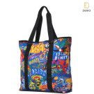 Fashion canvas tote bag leather handle cotton tote bag