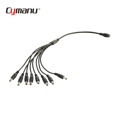 2.1 x 5.5mm Plug 1 female to 8 male DC Splitter Cable