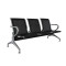 3-Seat Salon Barber Bank Airport Reception Waiting Room Chair Bench Chair Furniture （black）