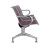 High Load Capacity No Leather Cushion On Seat & Back Red Steel Airport Waiting Chair