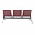 High Load Capacity No Leather Cushion On Seat & Back Red Steel Airport Waiting Chair