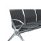 Hot sale 3-seater black steel chair for public area