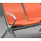 contemporary 4-seater orange steel chair for public area
