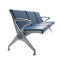 Top Quality 3 Seaters PU Seat Back Blue Waiting Chair
