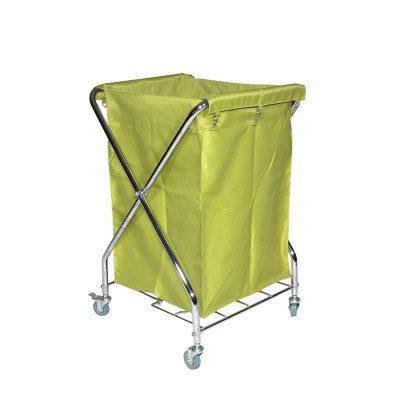 Laundry Cart With Steel Frame and Canvas, chrome