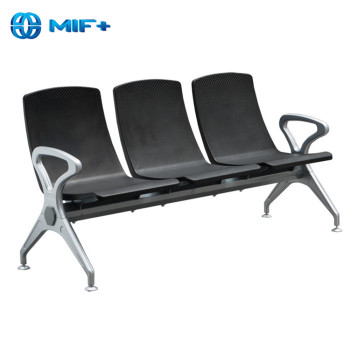 3 seaters Iron and pu seat back airport waiting chair
