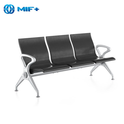 wholesale modern 3-seater black waiting chairs