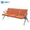 Strong 3 Steaters Orange Steel And PU Waiting Chair