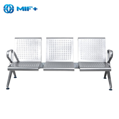 Superior Bearing Capacity Silver Coating Steel Material Waiting Chair