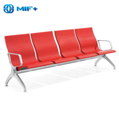 High-Grade 4 Seaters Red PU Waiting Chair
