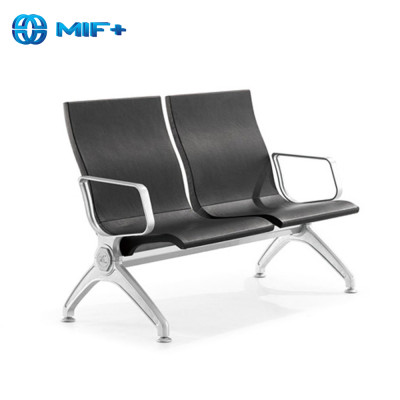 best comfortable 2-seater black public waiting chair