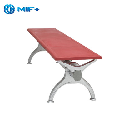 Hot sale 4 seaters steel red waiting chair without back