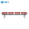 4 seaters steel red waiting chair with adjustable leg height