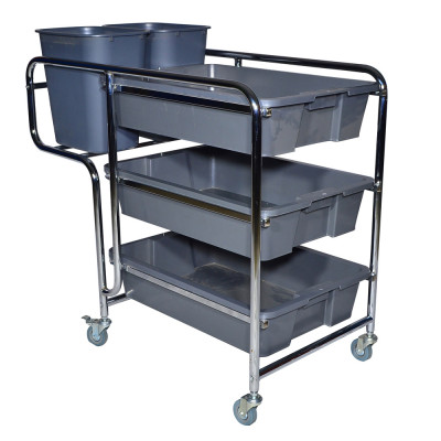 Stainless Steel Dish Collecting Cart with Brake on the Wheel