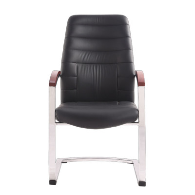 Leather Office Guest Chair Set Reception / Waiting Room Chair Heavy Duty(Black)