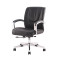 Modern PU Leather Midback Adjustable Executive Office Chair Swivel Stool Chair on Wheels, Black