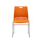 880 lb. Capacity Orange Full Back Contoured Stack Chair with Sled Base