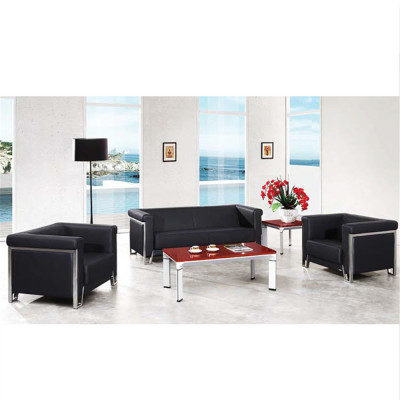 MIF+ Furniture Black Leather Sofa & Chair Set