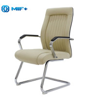 Moden White Leather Office Chair, Ergonomic Mid-Back Office Chair