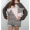 Lady's Off Shoulder Intarsia Oversized Sweater