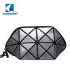 Fashion Durable Geometric Design PU Leather Cosmetic Bags Makeup Bag Wristlet Purse Clutch Bag