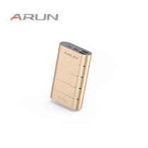 11.11 Global Shopping Festival ARUN Fashion Design Gold Aluminum Alloy Material 10000mah Fast Charging Power Bank For Samsung Xiaomi 5 Huawei lg
