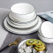 Dish plate, household ceramic creative round Korean cutlery set