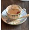 Bone china tea cups and glass pot
