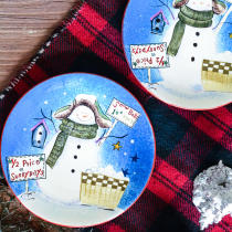 Christmas hand-painted plates