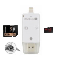 YiKaiEn 3 in 1 Card Reader Flash Drive USB Micro SD SDHC TF Reader for iPhone 7/7 plus/6s/6s plus/s5s/5/5c/ ipad / MAC / PC / Android