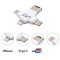 USB Card Reader, 4 in 1 Memory Card Reader USB 2.0 Multi Function USB Connector Support TF Cards for iPhone, iPad,Mac, PC,Android(White)